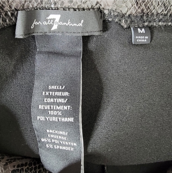 7 FOR ALL MANKIND Leggings Snake Print Faux Leather Pants Grey High Rise Medium - Picture 9 of 12